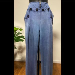 Anthropologie Elevenses High Waisted Denim Chambray Jeans